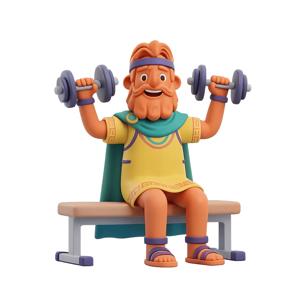 The Chunks mascot lifting weights